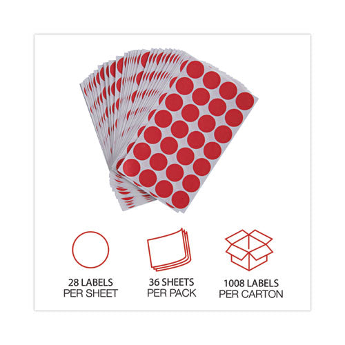 Self-adhesive Removable Color-coding Labels, 0.75