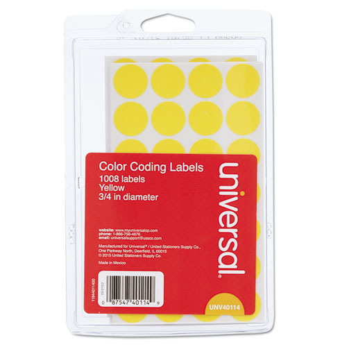 Self-adhesive Removable Color-coding Labels, 0.75