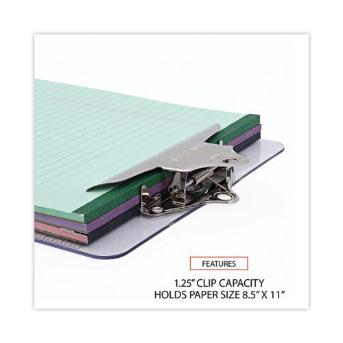Plastic Clipboard With High Capacity Clip, 1.25