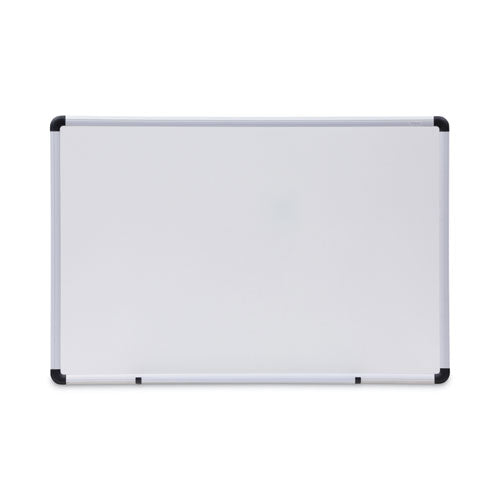 Modern Melamine Dry Erase Board With Aluminum Frame, 36" X 24", White Surface, Satin Aluminum Frame