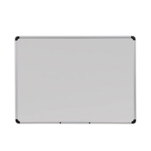 Deluxe Porcelain Magnetic Dry Erase Board, 48" X 36", White Surface, Silver/black Aluminum Frame