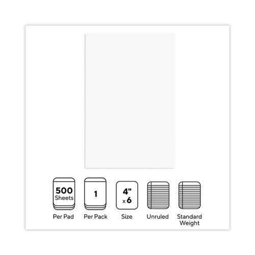 Loose White Memo Sheets, 4 X 6, Unruled, Plain White, 500/pack