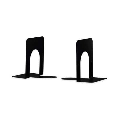 Economy Bookends, Standard, 4.75 X 5.25 X 5, Heavy Gauge Steel, Black, 1 Pair