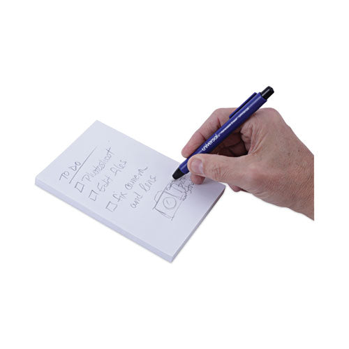 Pen-style Retractable Eraser, For Pencil Marks, White Eraser, Assorted Barrel Colors, 6/pack