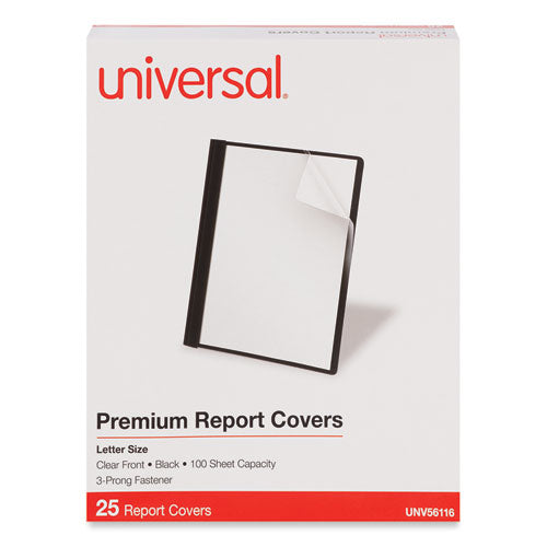 Clear Front Report Cover With Fasteners, Three-prong Fastener, 0.5