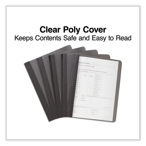 Clear Front Report Cover With Fasteners, Three-prong Fastener, 0.5
