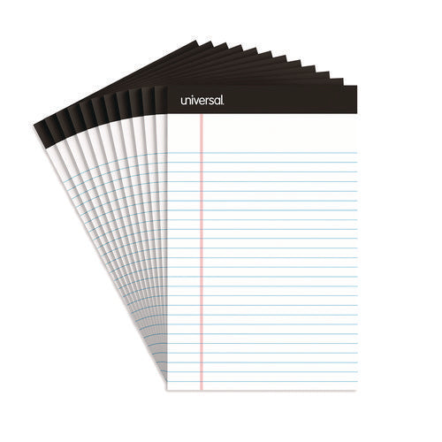 Premium Ruled Writing Pads With Heavy-duty Back, Narrow Rule, Black Headband, 50 White 5 X 8 Sheets, 12/pack