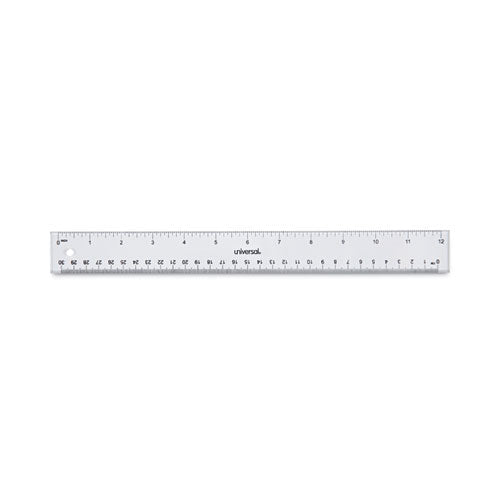 Clear Plastic Ruler, Standard/metric, 12