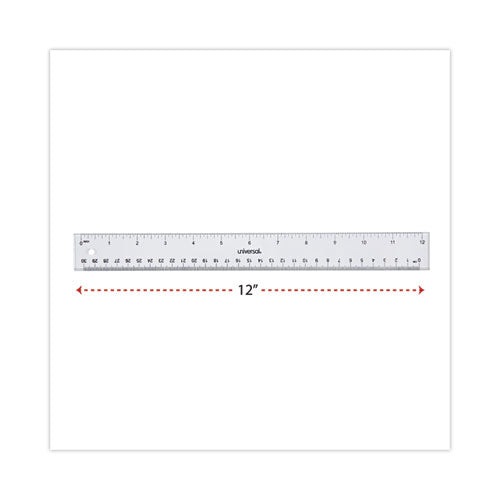 Clear Plastic Ruler, Standard/metric, 12