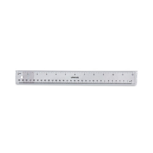 Clear Plastic Ruler, Standard/metric, 12