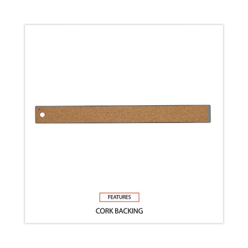 Stainless Steel Ruler With Cork Back And Hanging Hole, Standard/metric, 12
