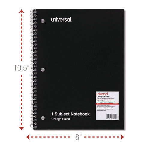 Wirebound Notebook, 1-subject, Medium/college Rule, Assorted Cover Colors, (70) 10.5 X 8 Sheets, 4/pack