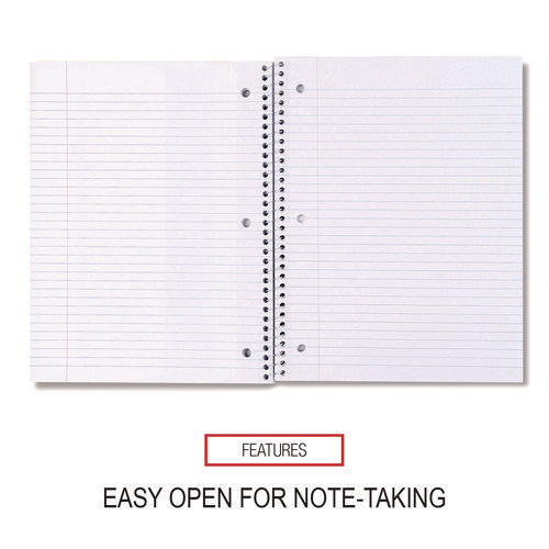 Wirebound Notebook, 1-subject, Medium/college Rule, Assorted Cover Colors, (70) 10.5 X 8 Sheets, 4/pack