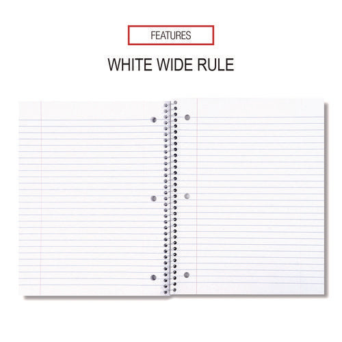 Wirebound Notebook, 1-subject, Wide/legal Rule, Black Cover, (70) 10.5 X 8 Sheets