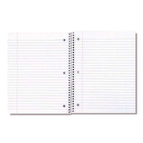 Wirebound Notebook, 1-subject, Wide/legal Rule, Black Cover, (70) 10.5 X 8 Sheets