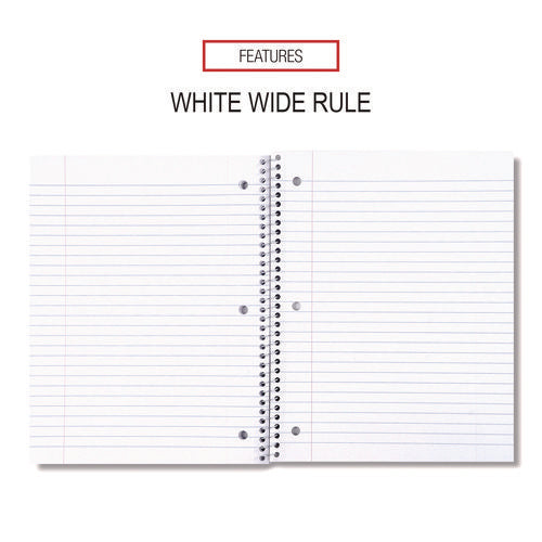 Wirebound Notebook, 1-subject, Wide/legal Rule, Assorted Cover Colors, (70) 10.5 X 8 Sheets, 4/pack