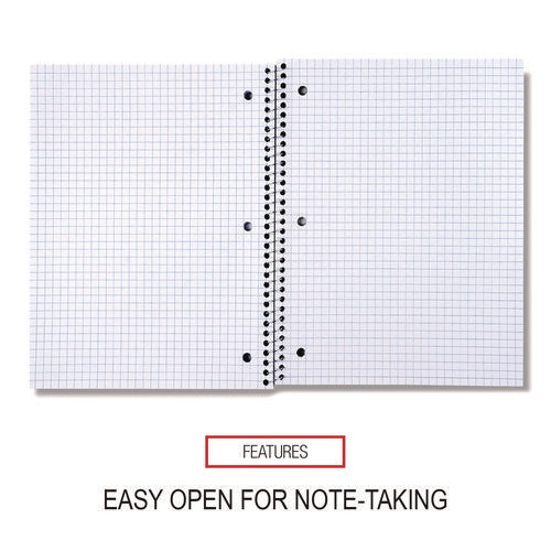 Wirebound Notebook, 1-subject, Quadrille Rule (4 Sq/in), Assorted Cover Colors, (70) 10.5 X 8 Sheets, 4/pack