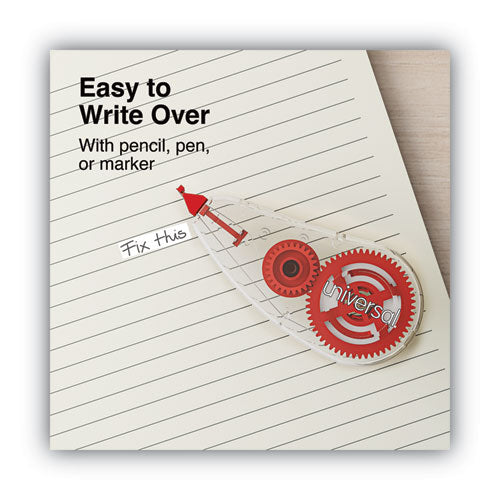 Correction Tape Dispenser, Non-refillable, White Applicator, 0.2