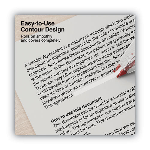 Correction Tape Dispenser, Non-refillable, White Applicator, 0.2