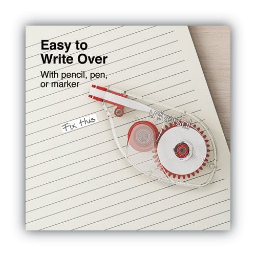 Side-application Correction Tape, Transparent Gray/red Applicator, 0.2