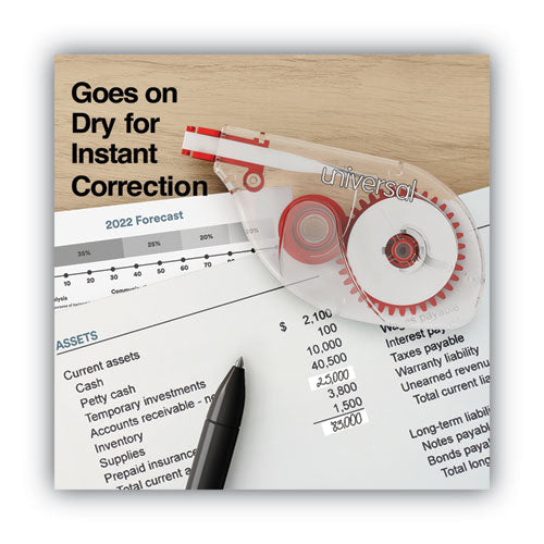 Side-application Correction Tape, Transparent Gray/red Applicator, 0.2
