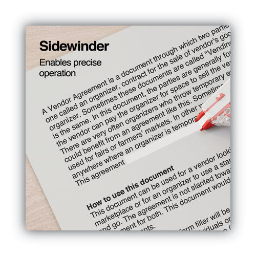 Side-application Correction Tape, Transparent Red Applicator, 0.2