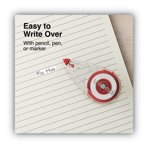 Correction Tape, Mini Economy, Non-refillable, Clear/red Applicator, 0.25