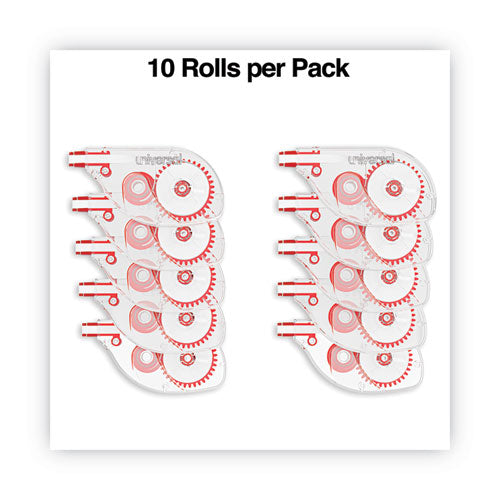 Side-application Correction Tape, Non-refillable, Transparent Gray/red Applicator, 0.2