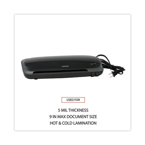 Deluxe Desktop Laminator, Two Rollers, 9