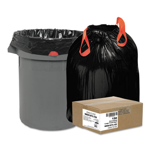 Heavy-duty Trash Bags, Drawstring, 33 Gal, 1.2 Mil, 33.5