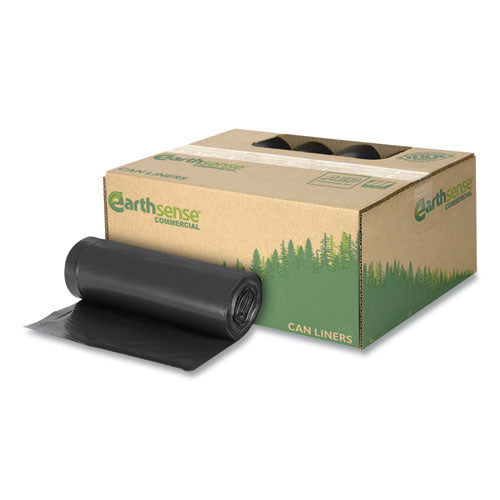 Linear Low Density Recycled Can Liners, 60 Gal, 1.25 Mil, 38