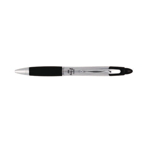 Z-grip Max Ballpoint Pen, Retractable, Medium 1 Mm, Black Ink, Silver/black Barrel, 12/pack