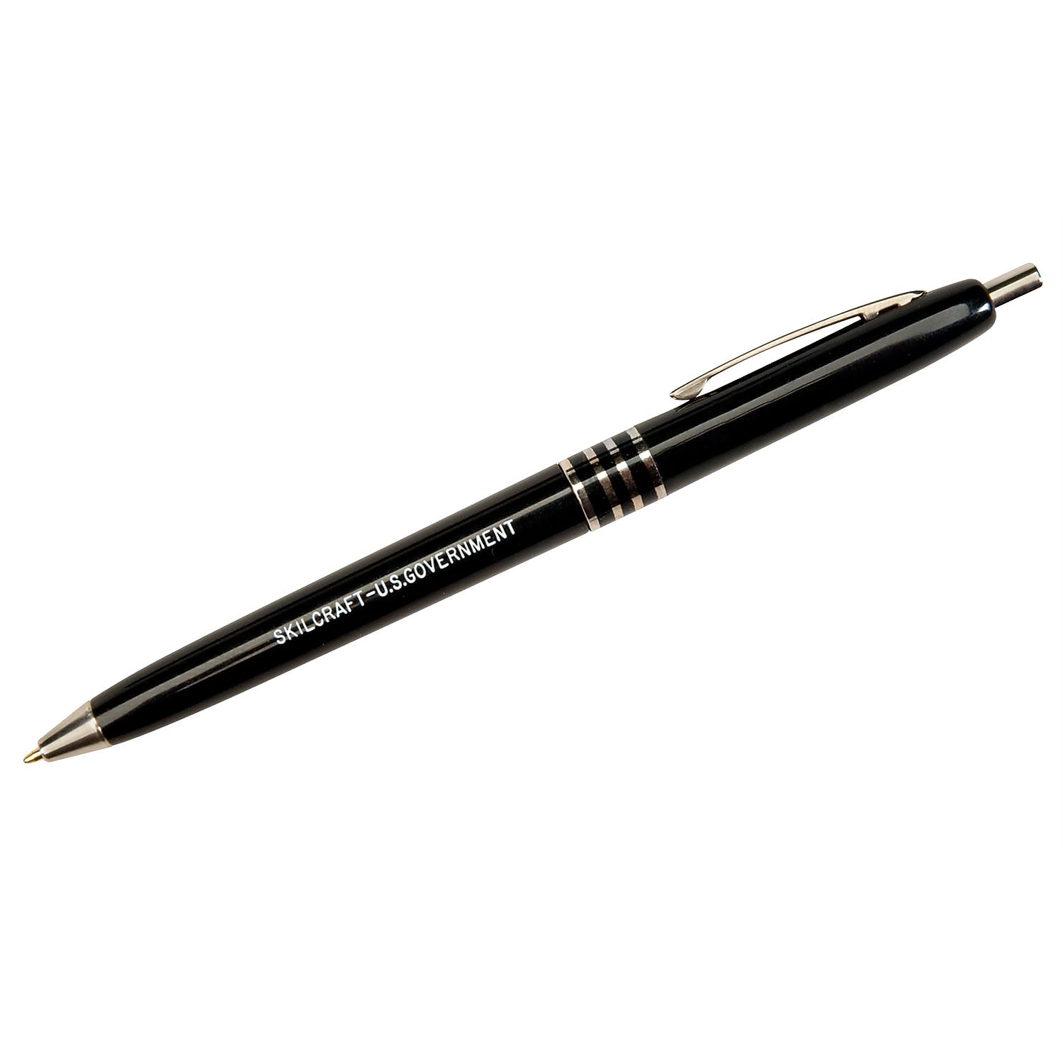 AbilityOne SkilCraft U.S. Government Retractable Ballpoint Pen, Medium Point, 1.0mm, Black Ink, 12/Pack