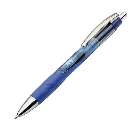 AbilityOne Skilcraft Vista Retractable Rollerball Pens, Medium Point, Blue Ink, Dozen