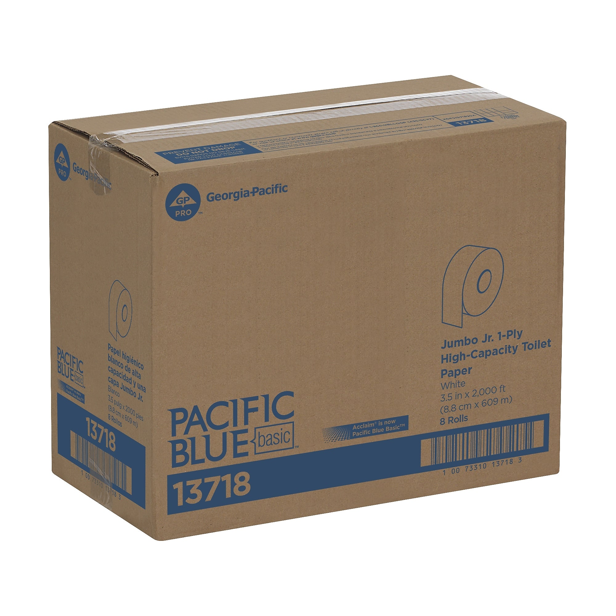 Acclaim® 1-Ply Jumbo Jr. Toilet Paper by GP PRO, White, 2000' Per Roll, 8 Rolls/Case