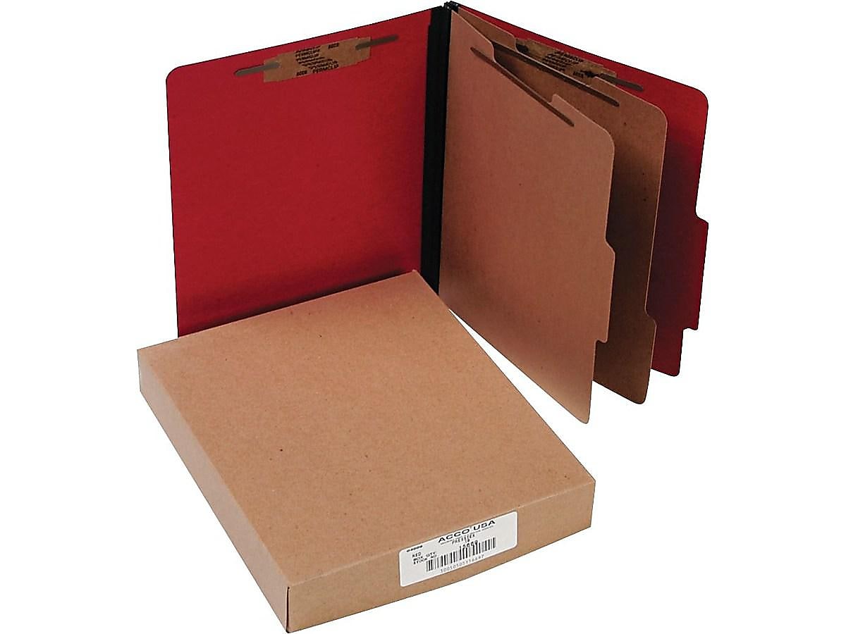 ACCO ColorLife Moisture Resistant Presstex Top Classification Folders, 2 Dividers, 3