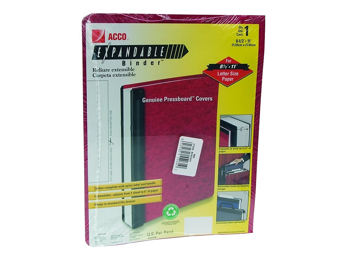 ACCO Expandable Non-View Post Hanging Data Binder, Red
