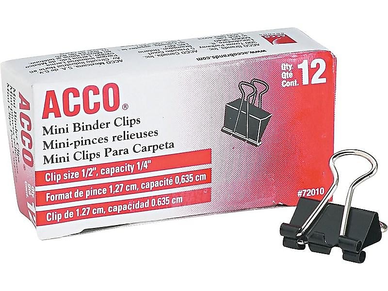 ACCO Mini Binder Clips, 0.25