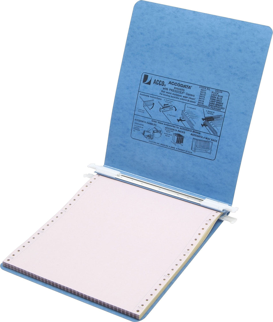 ACCO Presstex 1" Ringless Hanging Binder, Light Blue