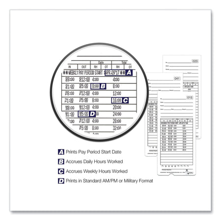 Acroprint® ATR480 Time Clock and Accessories Bundle, Digital Display, White/Charcoal