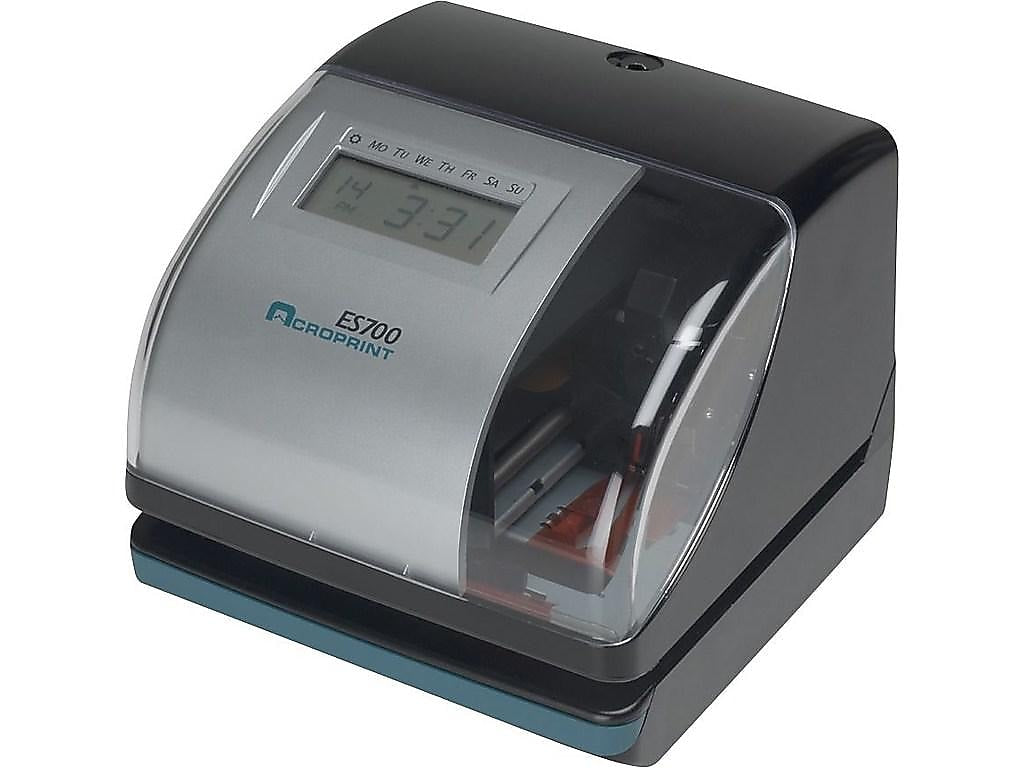 Acroprint ES700 Atomic Time Recorder Punch Card Time Clock System, Bla ...