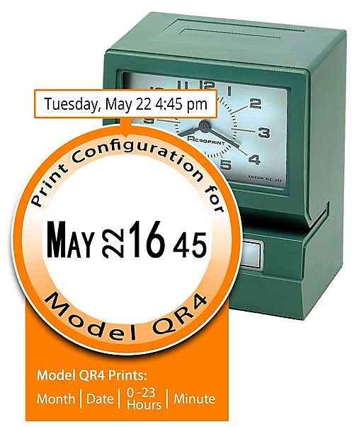 Acroprint Model 150 Punch Card Time Clock System, Green