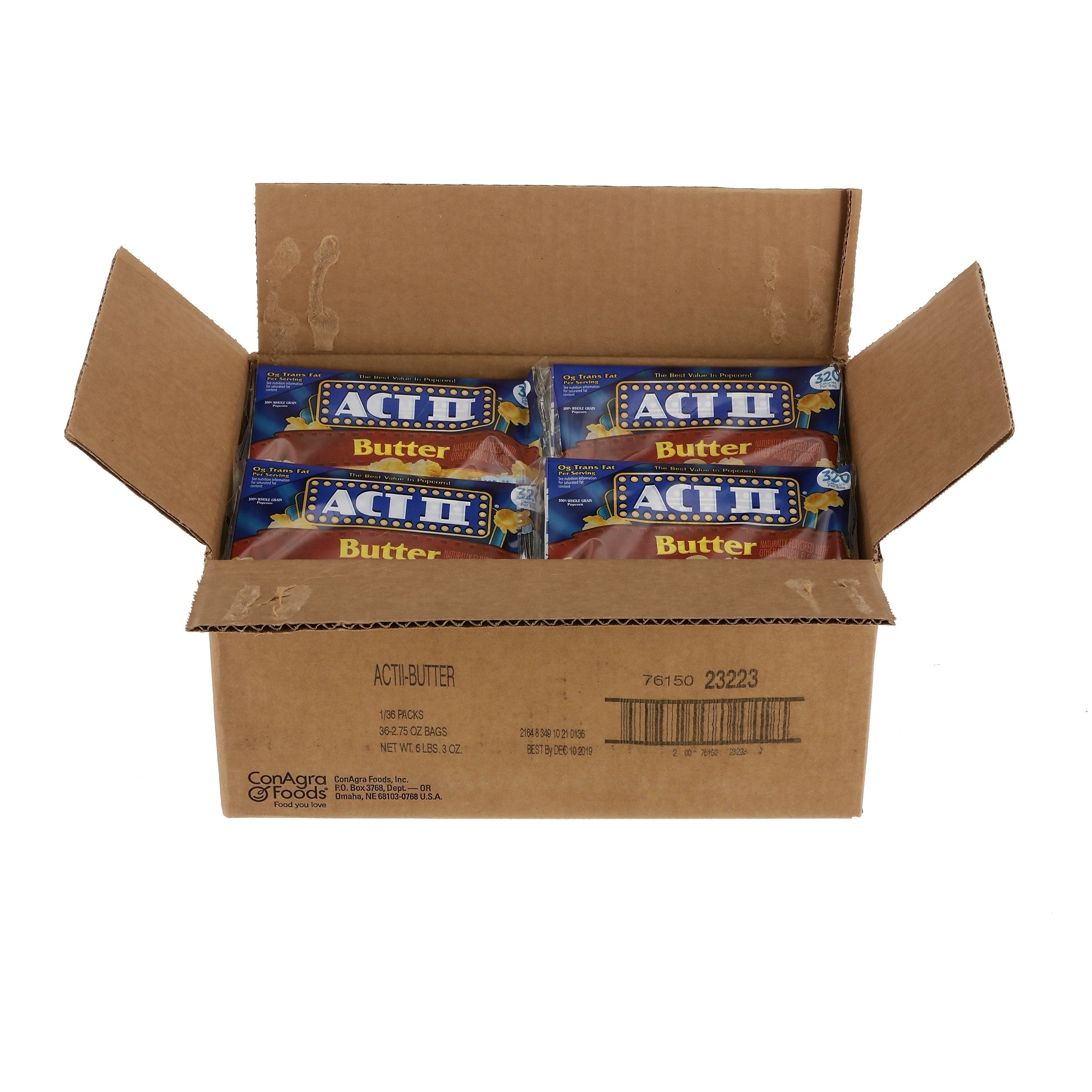 ACT II Microwave Popcorn, Butter, 2.75 oz., 36/Carton