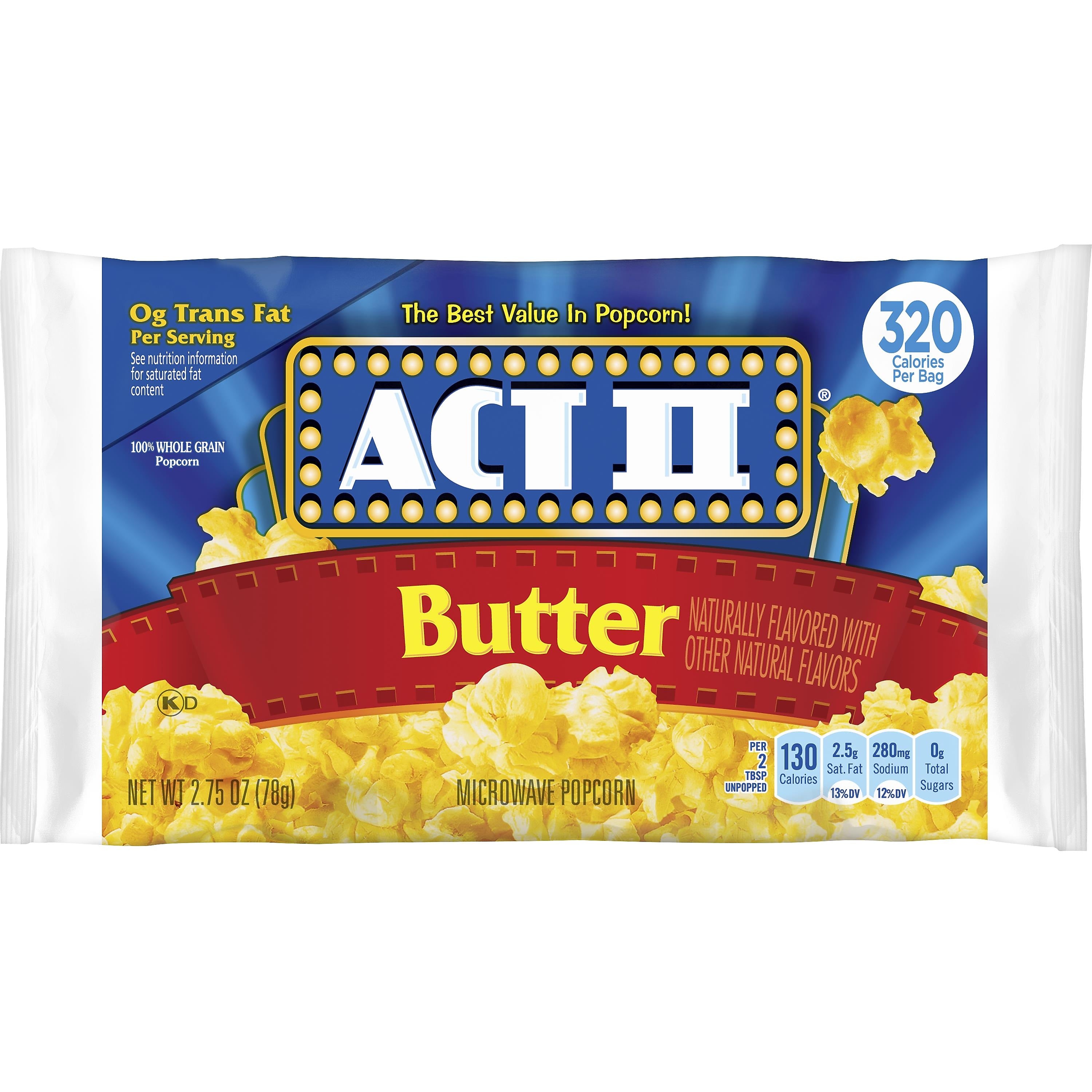 ACT II Microwave Popcorn, Butter, 2.75 oz., 36/Carton
