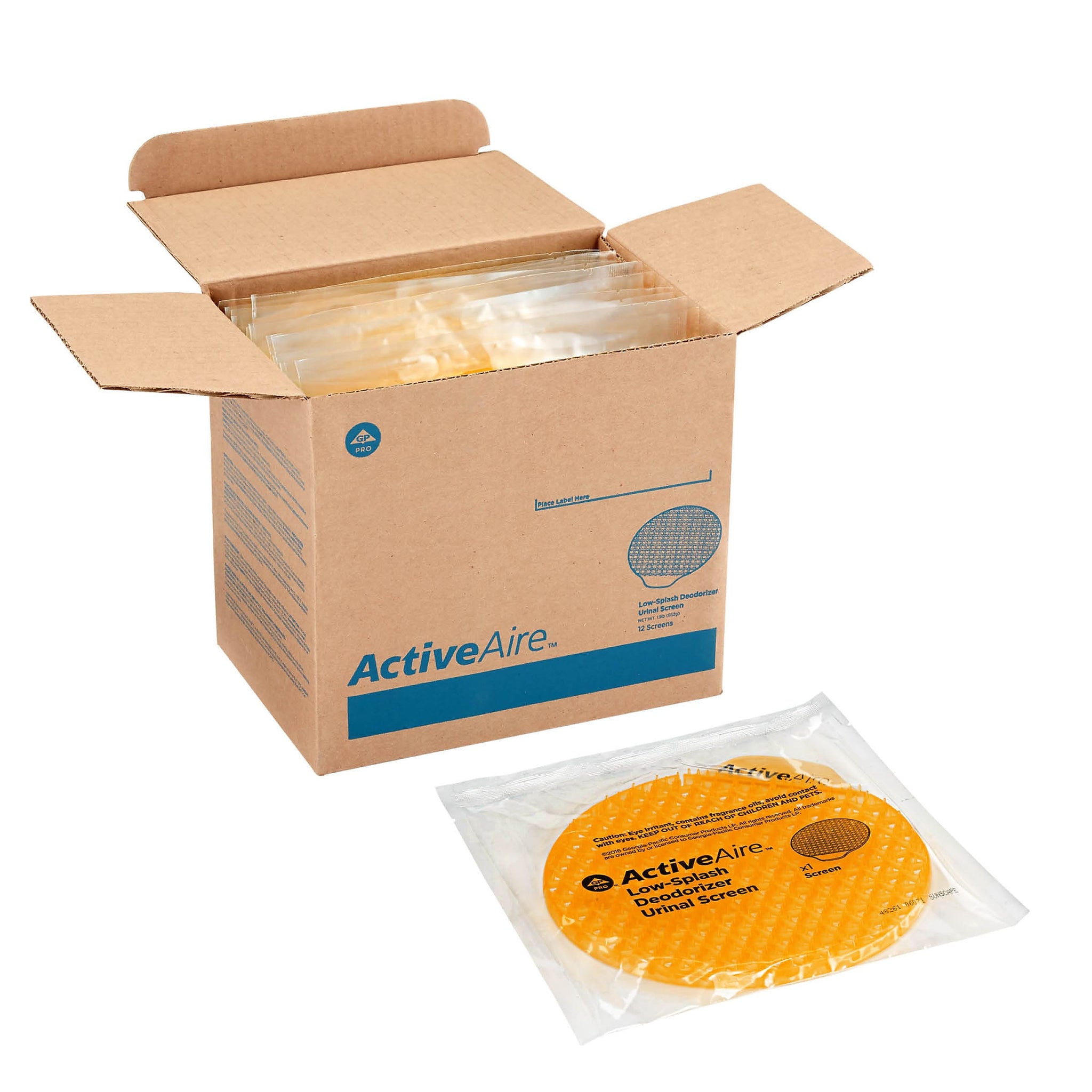 ActiveAire™ Deodorizer Urinal Screen by GP PRO, Sunscape Mango, 12 Screens Per Carton