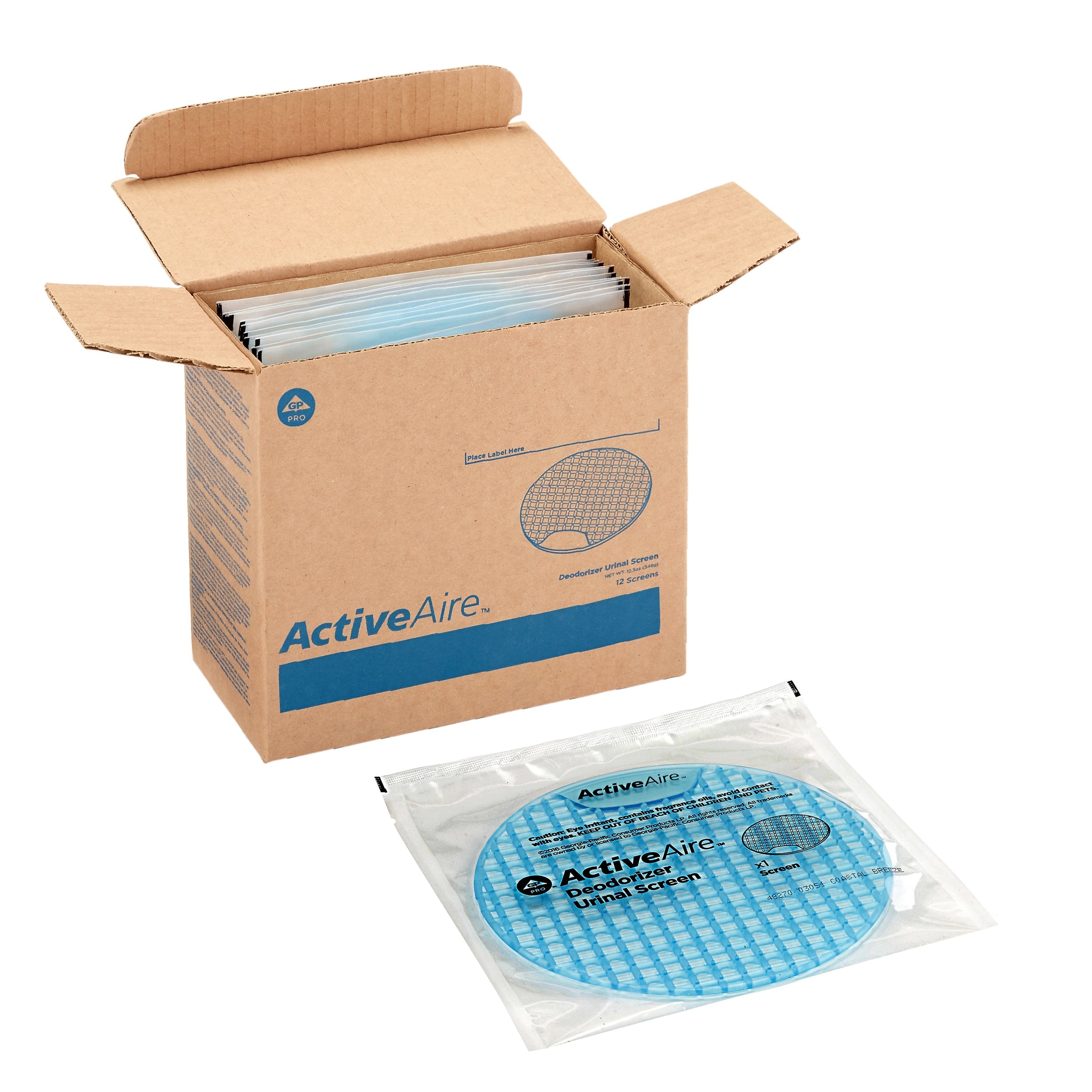 ActiveAire Deodorizer Urinal Screen, Coastal Breeze, 12/Carton
