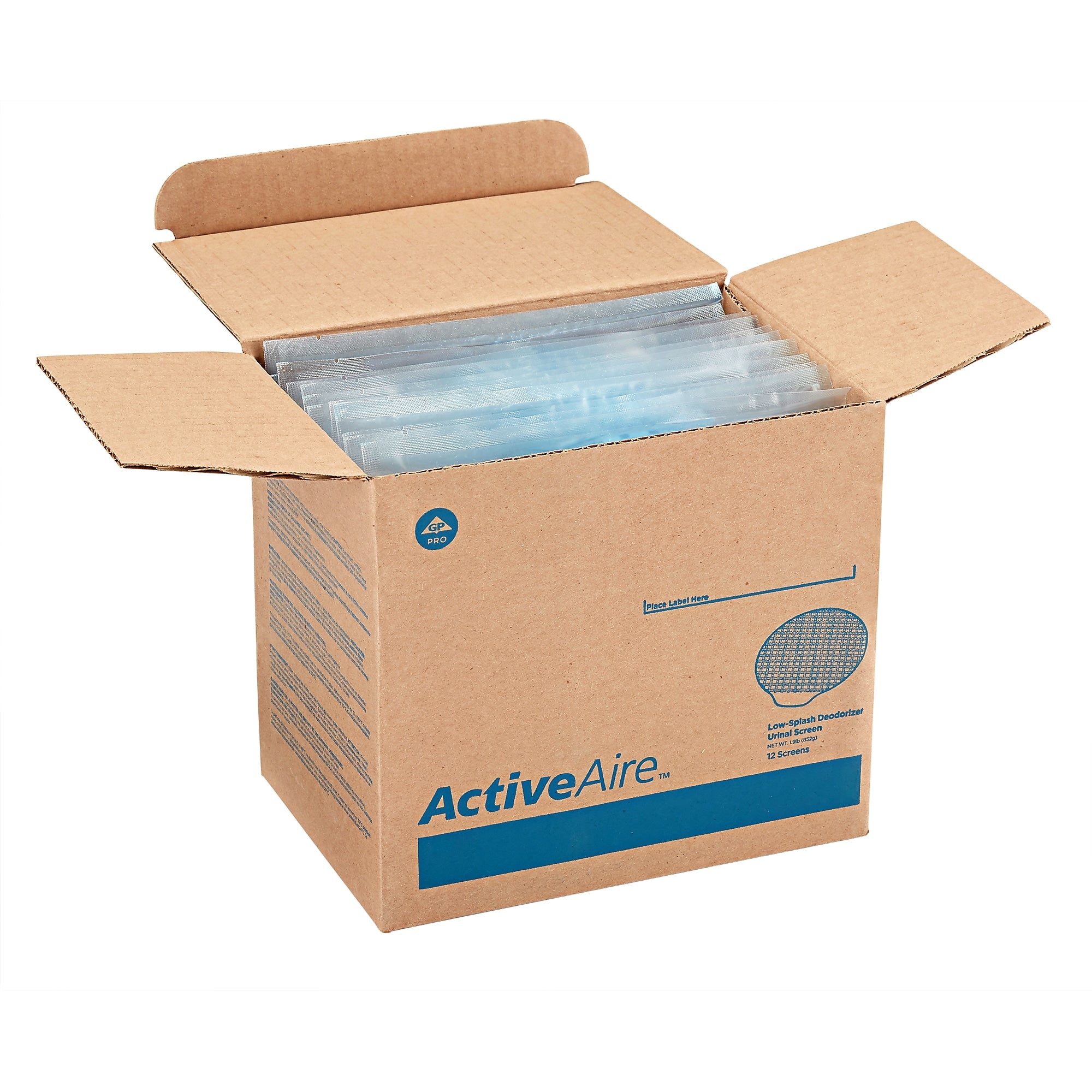 ActiveAire Low Splash Deodorizer Urinal Screen, Coastal Breeze, 12/Carton