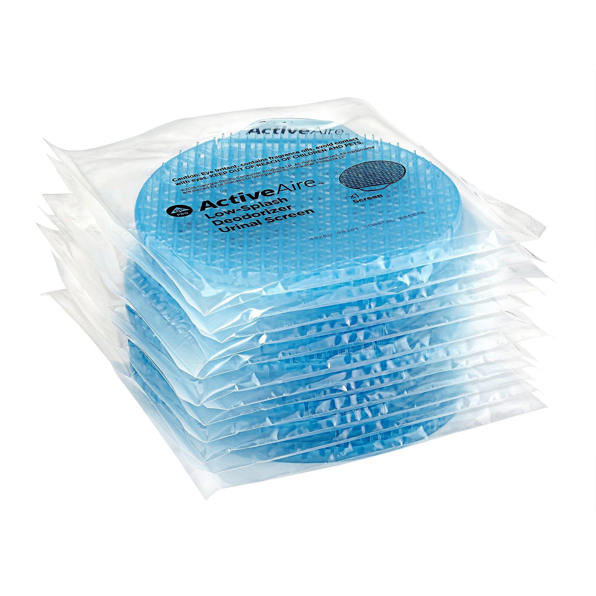 ActiveAire Low Splash Deodorizer Urinal Screen, Coastal Breeze, 12/Carton