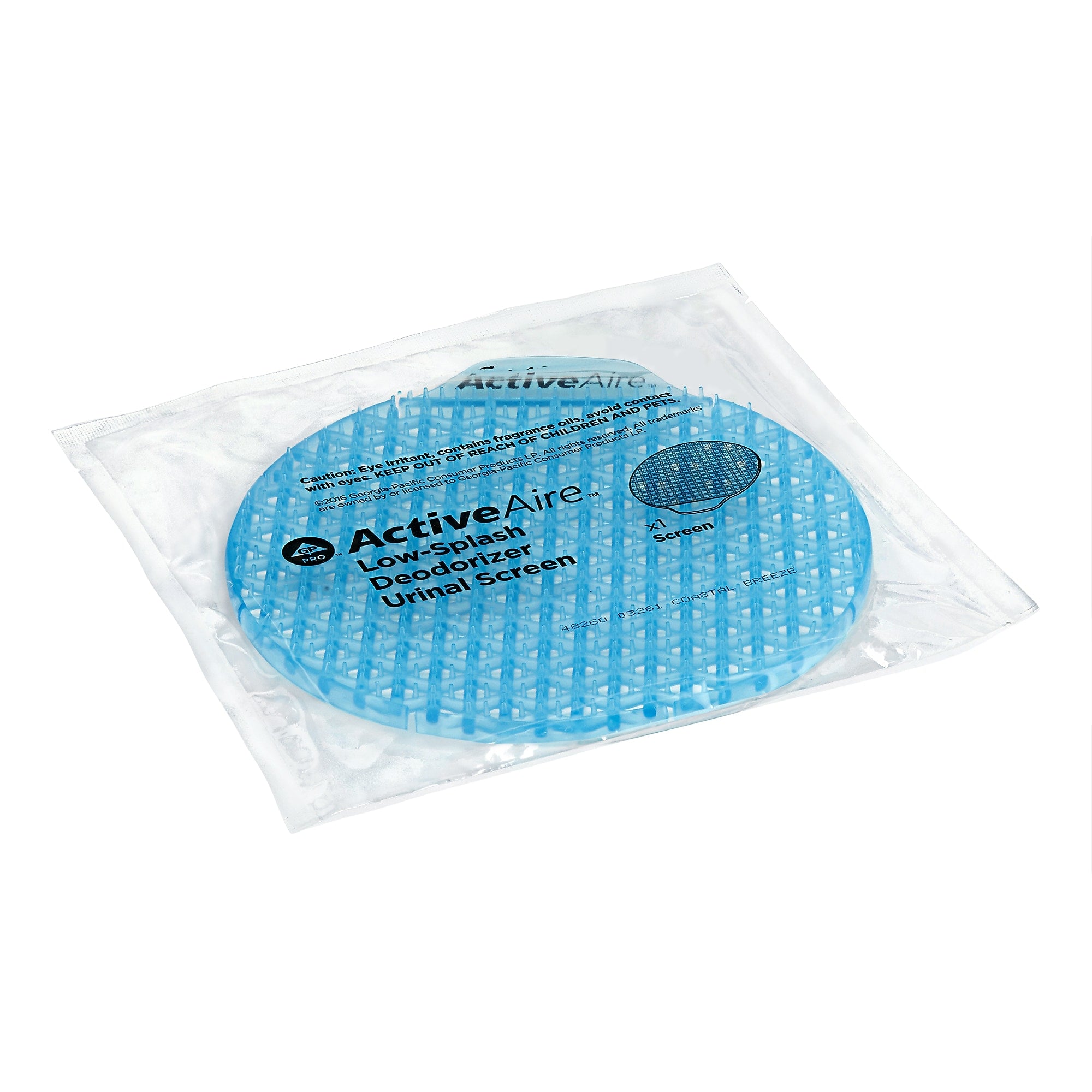 ActiveAire Low Splash Deodorizer Urinal Screen, Coastal Breeze, 12/Carton