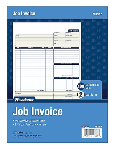 Adams 2-Part Carbonless Invoices, 8